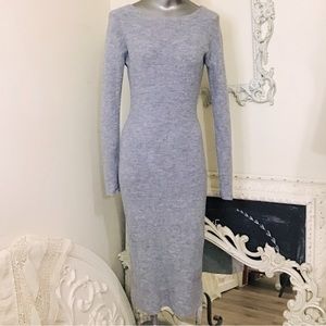 JLux Label Gray Midi Sweater Dress